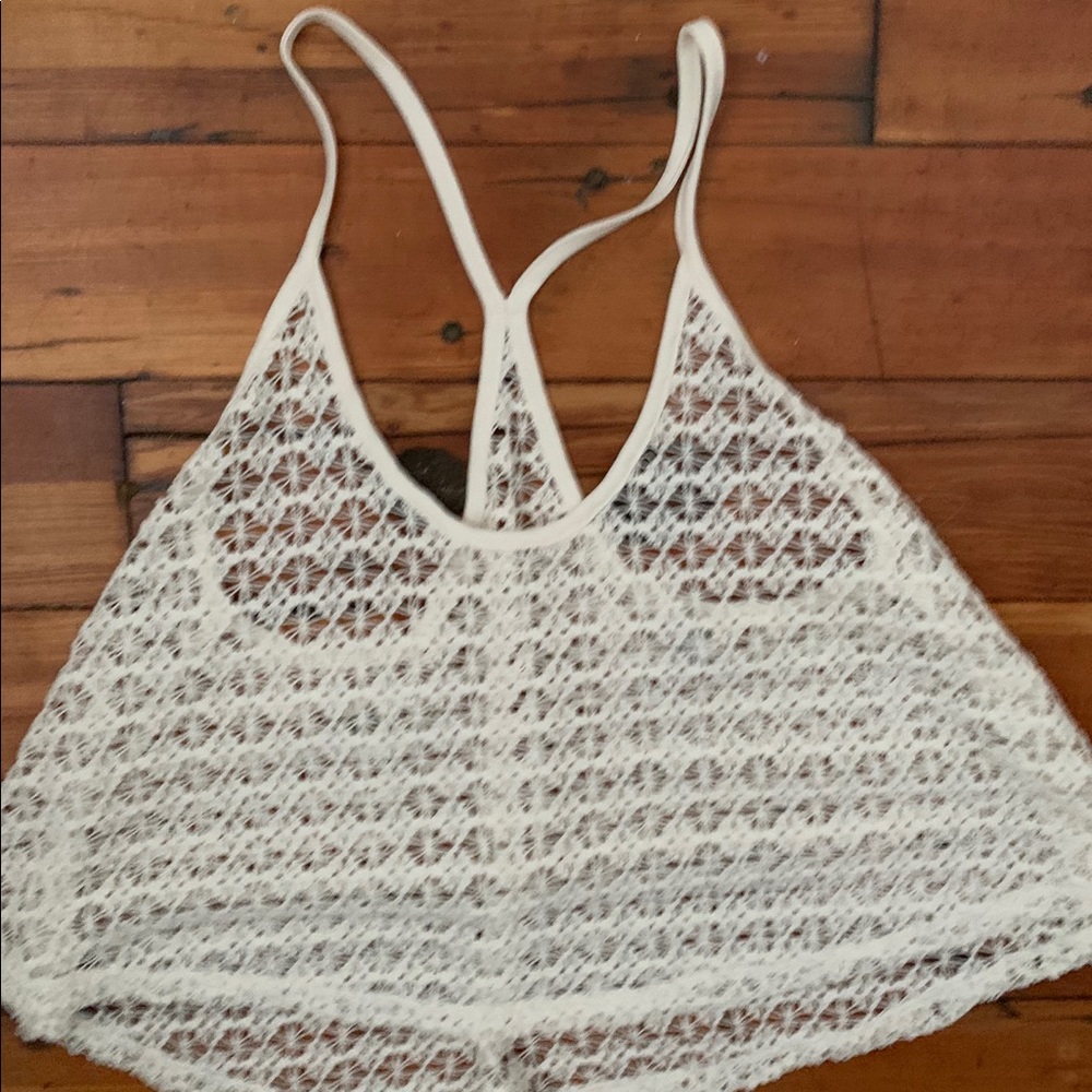 PINK White Tank Top
